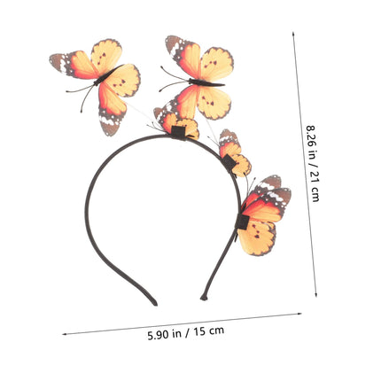 FOMIYES 1pc Orange Butterfly Hair Hoop for Girls Headband Chic Design for Parties Cosplay and Daily Wear