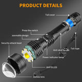 Chasinglee 90000 Lumens Rechargeable LED Flashlight - Super Bright Tactical Flashlight with Type-C Charging, 5 Modes, IPX65 Waterproof - Ideal for Camping, Hiking, Emergencies