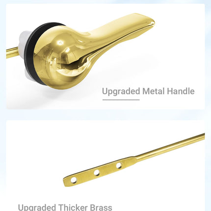 WINONLYB Universal Toilet Handle Replacement Kit Side Mount Toilet Flush Handle Compatible with American Standard Toilet Parts Toilet Handle Lever with Stainless Steel Flapper Chain, Gold