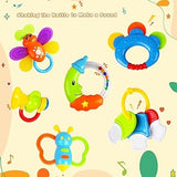 Toys Rattles Teether and Shaker Set 9PCS Sensory Teething Toys Early Educational Activity Toys T91