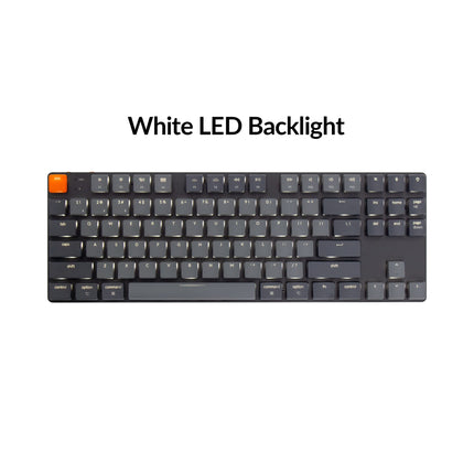 Keychron K1 SE, 87 Keys Ultra-Slim Wireless Bluetooth/USB Wired Mechanical Keyboard with White LED Backlit, Hot Swappable Low-Profile Gateron Mechanical Blue Switch Compatible with Mac Windows