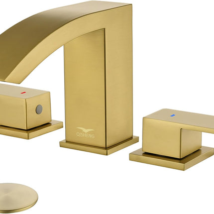 QISHENG Brushed Nickel 8" Waterfall Bathroom Faucet