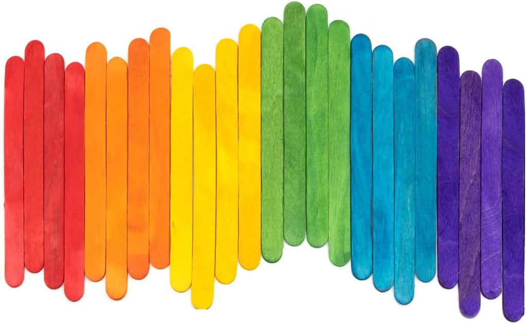 Gusto [200 Count] 4.5 Inch Colored Popsicle Sticks for Crafts