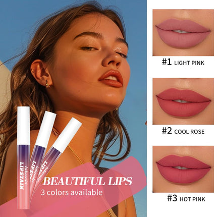 FAFAMOON Peel Off Lip Stain Lip Tint Set - 3 Pcs Long Lasting, Transfer Proof & Waterproof Matte Finish Lip Gloss