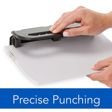 Swingline 74150 24-Sheet Easy Touch Heavy-Duty Punch, 3 Holes Adjustable into 7 Positions, 9/32 Dia, BLACK