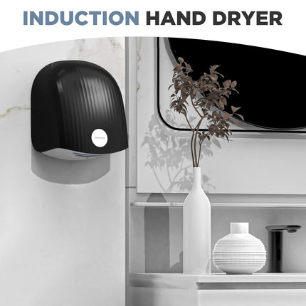¡NTERHASA! Compact 3-Pin Plug In Hand Dryer 110V Electric Commercial Hand Dryer, BLACK