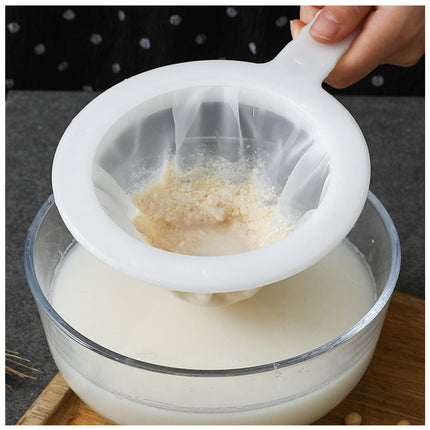 MIATTCLD Kitchen Ultra-Fine Nylon 4.5Inch Mesh Strainer with Handle For Soy Milk, Coffee, Milk, Yogurt, Juice,Tea Leaf Filter, Honey, Wine