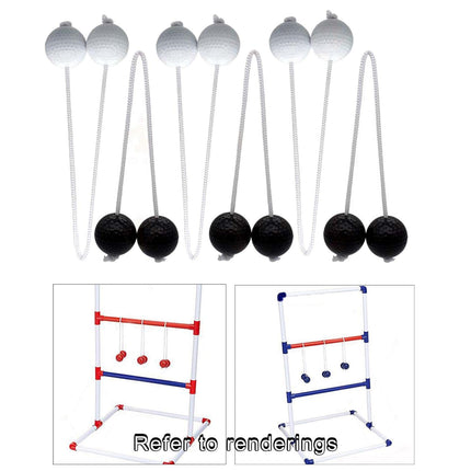 SM SunniMix Ladder Toss Game Replacement Ladder Balls, 2 Colors Tournament with Real Golf Balls, Black & White