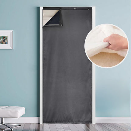 OliGreenice 82x204cm/W32xL80" Thermal Insulated Door Curtain Eyelet Doorway Cover Panel Windproof Warm Cold Protection Oxford Cloth Thicken Cotton Fiber Drapes for Living Room Garage Bedroom Dark Gray X004CLAJXH