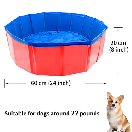 Jmlwlzx Foldable Dog Pool, 24" x 8" Collapsible Kiddie Pool Blue