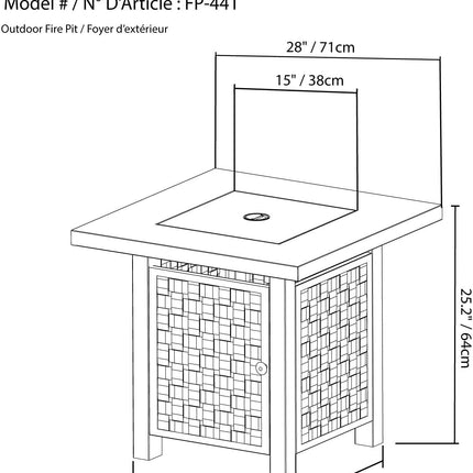 Paramount FP-441 Laureen Steel Fire Table