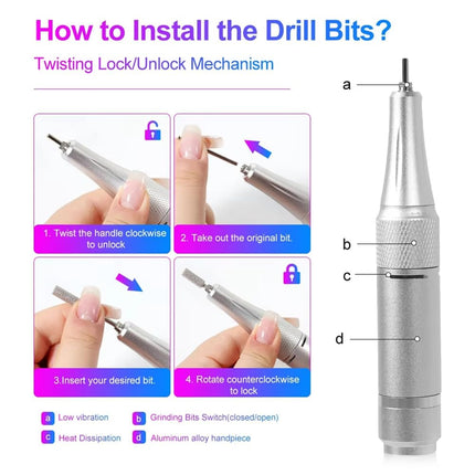 YIYAO 45000RPM Rechargeable Electric Nail Drill Manicure Machine