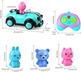 Girls Toys for 3 Year Old,Remote Control Car Toys for Kids, 3 Dolls,RC Car Toy with Music and Lights T70