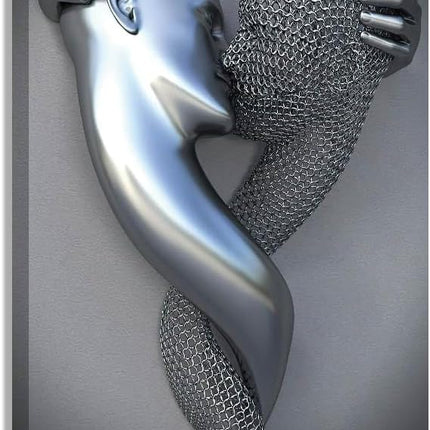 Framed Love Heart 3D Black Canvas Love Heart Wall Decor Black 16"X24"