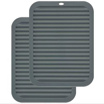 Smithcraft Silicone Trivets for Hot Dishes, Pots and Pans, Hot Pads for Kitchen, Heat Resistant Mat Quartz Countertops, Silicone Mats for Kitchen Counter, Table Pot Holders Trivet mat Set 2 Dark Grey