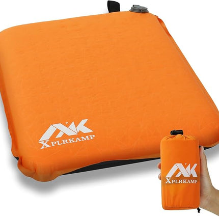 XplrKamp 1PC Self-Inflating Portable Compact Lightweight Memory Foam Seat Cushion for Airplane Travel Air, Camping, Climbing, Hiking, Office