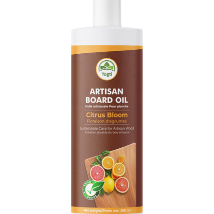YOGTI Artisan 360ml – Food Grade Oil with Natural Citrus Scent – Conditions & Protects Wood & Bamboo – For Butcher Blocks, Boards, Utensils Cutting Board Oil, Citrus Bloom