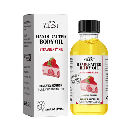 Strawberry Scented Body Oil - Ultra Moisturizing Natural Blend for Dry Skin (Jojoba, Almond, Coconut Oils) | Nourishing Skin Care Treatment for Women & Men (4.06FL.OZ, Strawberry Scented)