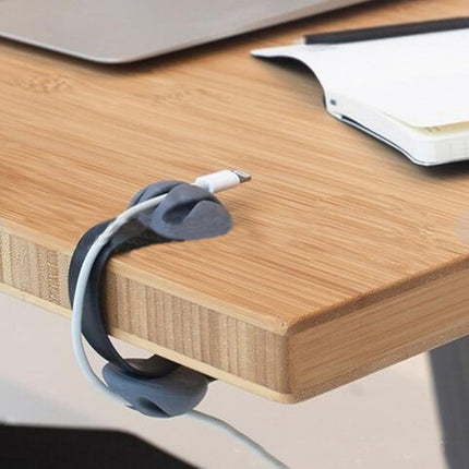 NewFerU 4PACK Desk Cable Drop Clips Non-Adhesive, Table Cord Stay Holder Weighted, Small Wire Management Clamp Removable, Silicone Tidy Organizer Keeper for Phone PC Chargers