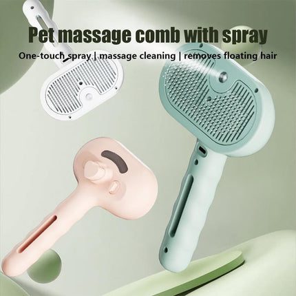 Fresh Fur Shower Brush, Freshfur Shower Brush Bathing Solution, 3 in 1 Pet Spray Hair Removal Comb for Shedding & Grooming for Dogs and Long Short Haired Cats, Release Button (Pink)