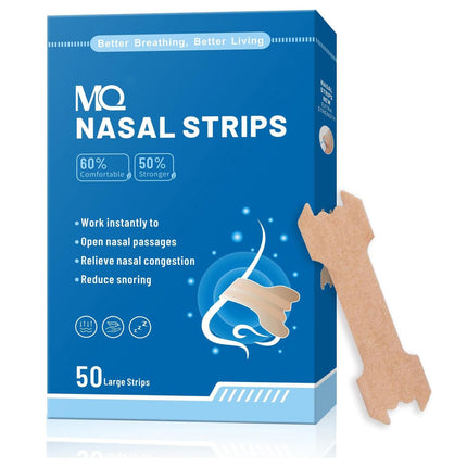 MQ 50ct Nasal Strips for Snoring Nose Strips for Breathing Extra Strength Snore Strips to Open Nasal Passages, Relieve Nasal Congestion