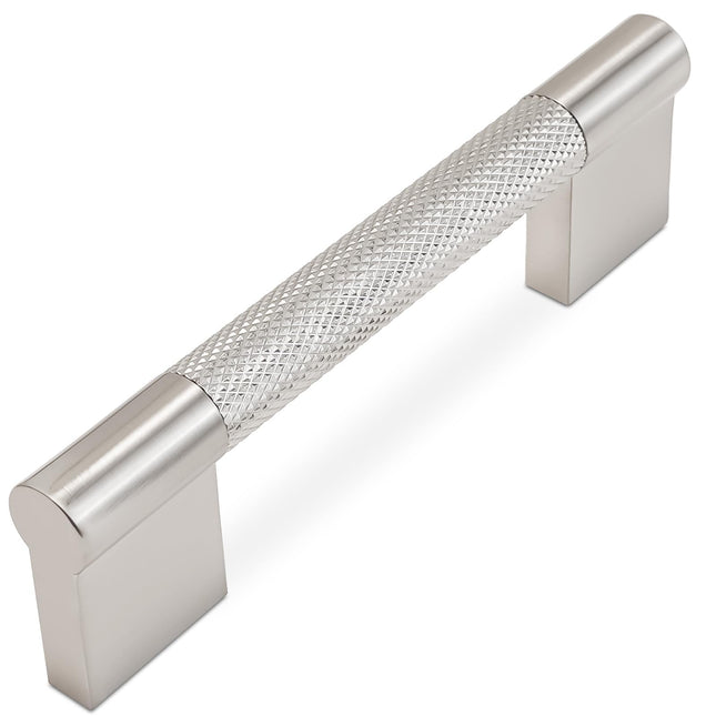 BUKOBYHE 10 Pack 3.75 inch(96mm) Brushed Satin Nickel Kitchen Cabinet Handles Knurled X003YZEUWD