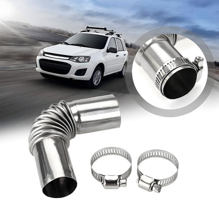 TSUGAMI Car Diesel Heater Exhaust Pipe, 2PCS 24mm Stainless Steel Parking Air Heater Exhaust Pipe Tube Elbow Connector with 4 Clamps, Automotive Accessories, Universal for SUV, Truck, RV