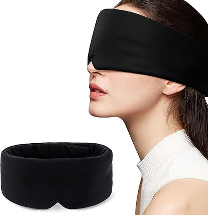 BLSSNZ Eye Mask for Sleeping,Sleep Mask Light Blocking for Side Sleepers,Dual-Sided All-Season Sleep Masks for Women Man,large Eye Covers with Adjustable Velcro for Travel,Nap,Yoga