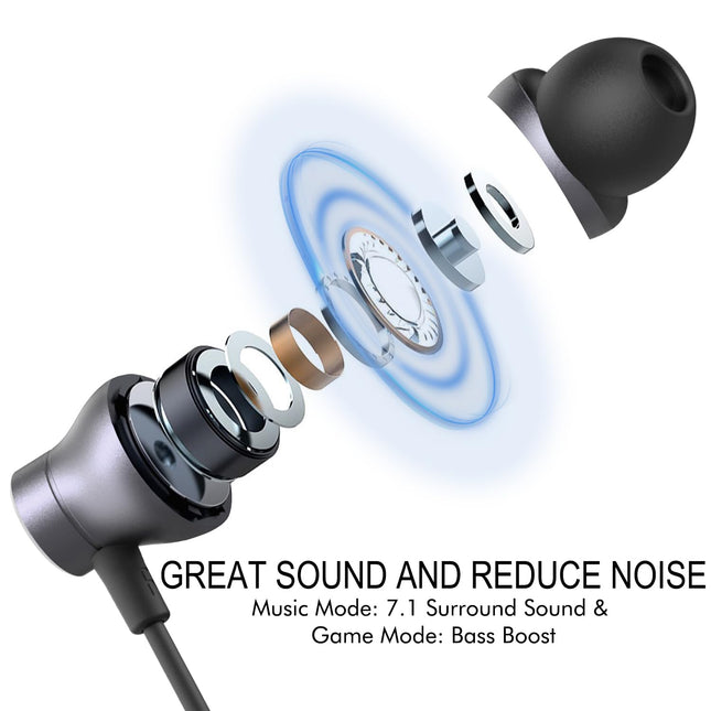 GEVO USB Earbuds with Microphone for PC, USB Gaming Earbuds for PC Laptop Desktop Notebook PS5 PS4, Noise Cancelling Mic Wired Earphones for Zoom, Team Working, Meeting Online Work, Music 2M/6.6FT