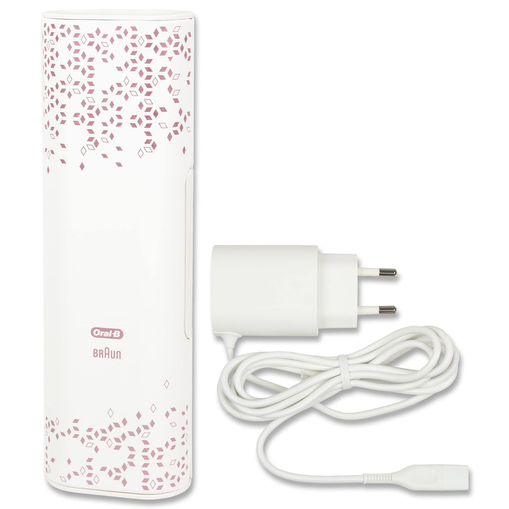 Oral-B Genius Series Travel Toothbrush Kit with Charging Function for 1 Handpiece and 2 Toothbrush Heads | Set Includes Travel Case and US-Charging Cable (Rose Gold)