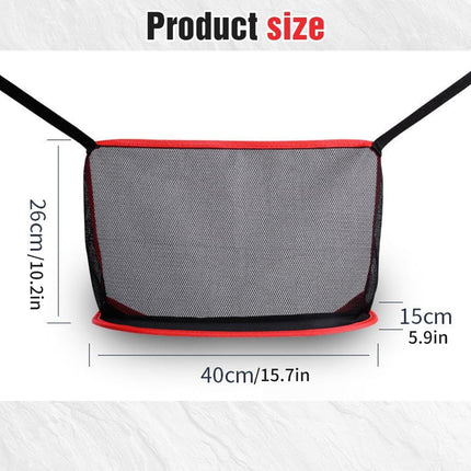 TSUGAMI Car Multi-functional Universal Back Seat Net Pocket Handbag Holder/ Storage Organizer, Red Polyester Fiber, Hook Fastener