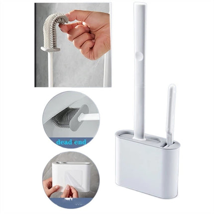 Toilet Brush Wall Hanging Toilet Brush with Holder Set Silicone Bristles for Floor Bathroom Cleaning Soft Toilet Brush WC Accessories Toilet Bowl Cleaners Brush