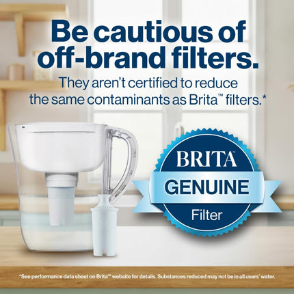 Brita 8 Cup Filter Pitcher, Reduces Chlorine taste and odour from Tap Water, Filters 151 Litres, Marina, Black