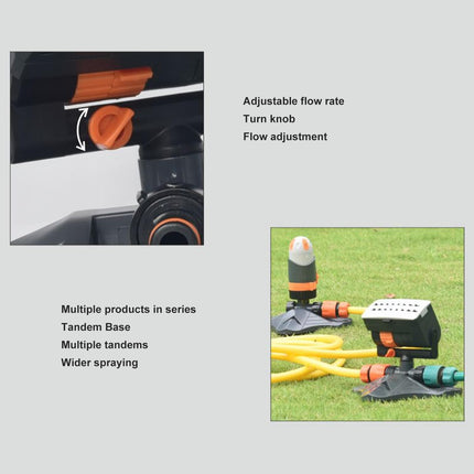 VC FORMARK Mini Oscillator Sprinkler Bundle 16 Hole Lawn Sprinkler Automatic Swing Garden Water Sprinkler with 4 Spray Modes Adjustable Lawn Irrigation System for Yard