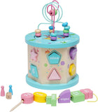 Wooden Activity Cube Baby Toys Montessori Toys for 1+ Year Old 4-in-1 Educational Learning Toys with Bead Maze T121