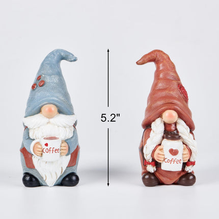 ORIGARDEN 2-PACK Gnomes Coffee Table Decor Resin Gnome Collectible Figurines