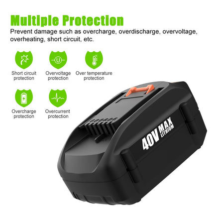Powilling 2-PACK 40V 3.5Ah WA3580 Lithium Battery for Worx 40V Battery and Charger