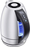 Chefman Electric Tea Kettle, 1.8 Liter Hot Water Electric Kettle Temperature Control Water Boiler with 5 Presets, Tri-Colored LED Lights, Keep Warm, Automatic Shutoff, Stainless Steel Glass
