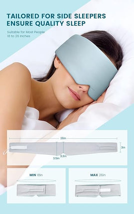 BLSSNZ Eye Mask for Sleeping,Sleep Mask Light Blocking for Side Sleepers,Dual-Sided All-Season Sleep Masks for Women Man,large Eye Covers with Adjustable Velcro for Travel,Nap,Yoga