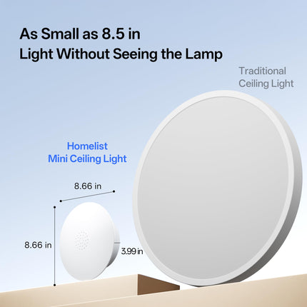 Homelist YX1 4300LM(60W) Indirect Lighting Ceiling Light, Compact 8" Flush Mount Ceiling Light, Dual-Core Eye Protection Ceiling Light Fixture, CRI 97, Fast Installation