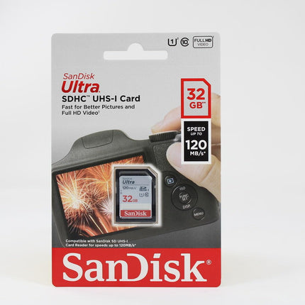 SanDisk 32GB Ultra SDHC UHS-I Memory Card - 90MB/s, C10, U1, Full HD, SD Card - SDSDUNR-032G-GN6IN