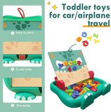 Aomola My Green Monster Kids Easel for Toddler with Magnetic Letters&Numbers Drawing Board Refrigerator Magnets, Educational Learning Toys Gifts for Boys Girls