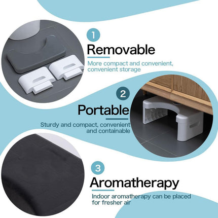 Portable Non-Slip Plastic Toilet / Squat Stool for All Ages, Foot Assistance, Black