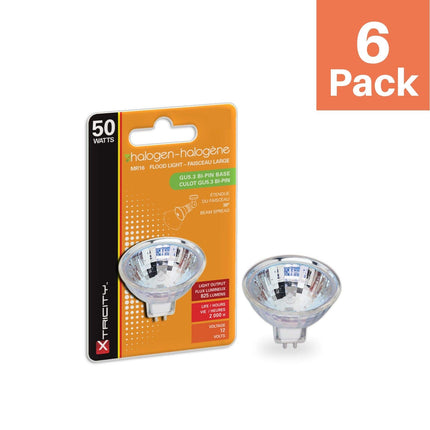 Xtricity MR16 Halogen GU5.3 Bi-Pin Base Spotlight Bulb, (6 Pack)
