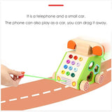 Wooden Artificial Telephone Child Early Childhood Education Puzzle Baby Shape Digital Cognitive Toy T122