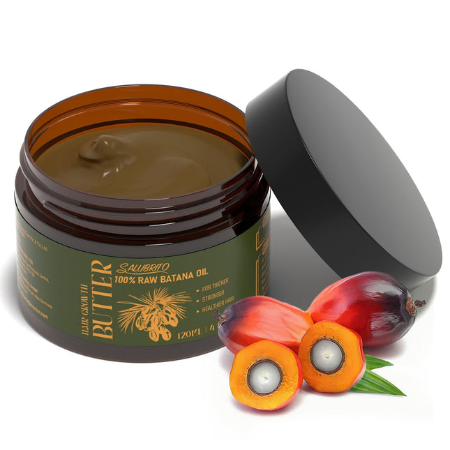 Salubrito Raw Batana Oil, 4oz/120g - 100% Pure & Unrefined Butter for Thicker, Stronger, Moisturizing & Nourishing Hair Massage Oil, Natural for Men & Women
