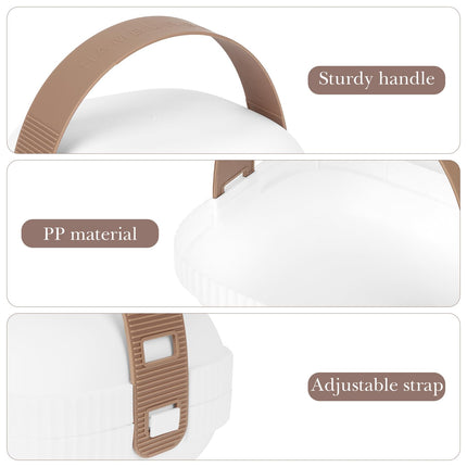 Linkidea 2 Pcs Portable Hamburger Buns Storage Container,Travel Holder with Hand Strap Suitable for Picnic, Office, BPA Free Burger Box Fit Burger or Sandwich Use, White
