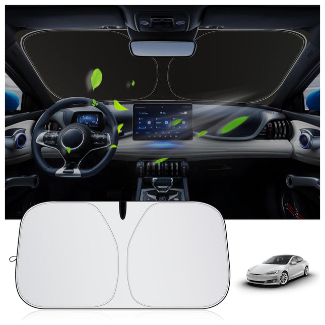 Car Windshield Sun Shade - Thickened Titanium Silver Car Windshield Cover Sun Shade for Sun & Heat Protection - Summer Car Essentials Sunshade for Car Windshield (M: 55.12 * 27.6 inch)