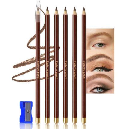 YALAIYI Waterproof Sweat-proof Makeup Eyebrow Pencil & Sharpener Kit , Vegan & Cruelty-Free, Dark Brown