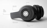 LIKE NEW, iJoy Matte Finish Premium Rechargeable Wireless Headphones Bluetooth Over Ear Headphones Foldable Headset with Mic (AVT)